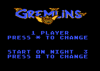 Gremlins title screen for Atari 5200